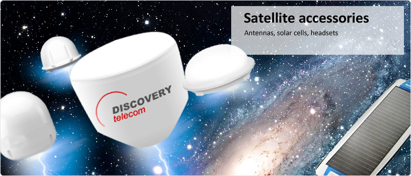Satellite accessories. Antennas, solar cells, headsets